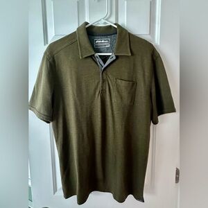 Eddie Bauer Men's Hunter Green Short Sleeve Polo Shirt